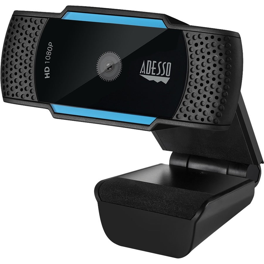 Adesso CyberTrack H5 1080P Webcam - 2.1 Megapixel - 30 fps - USB 2.0 - Auto Focus - Built-In MIC - Tripod Mount - Privacy Shutter Cover CYBERTRACKH5