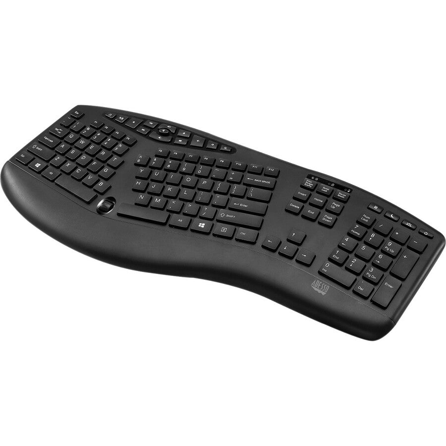 Adesso TruForm Wireless Ergonomic Keyboard And Optical Mouse WKB-1600CB