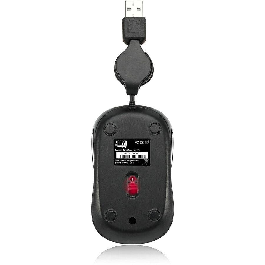 Adesso iMouse S8L - USB Illuminated Retractable Mini Mouse