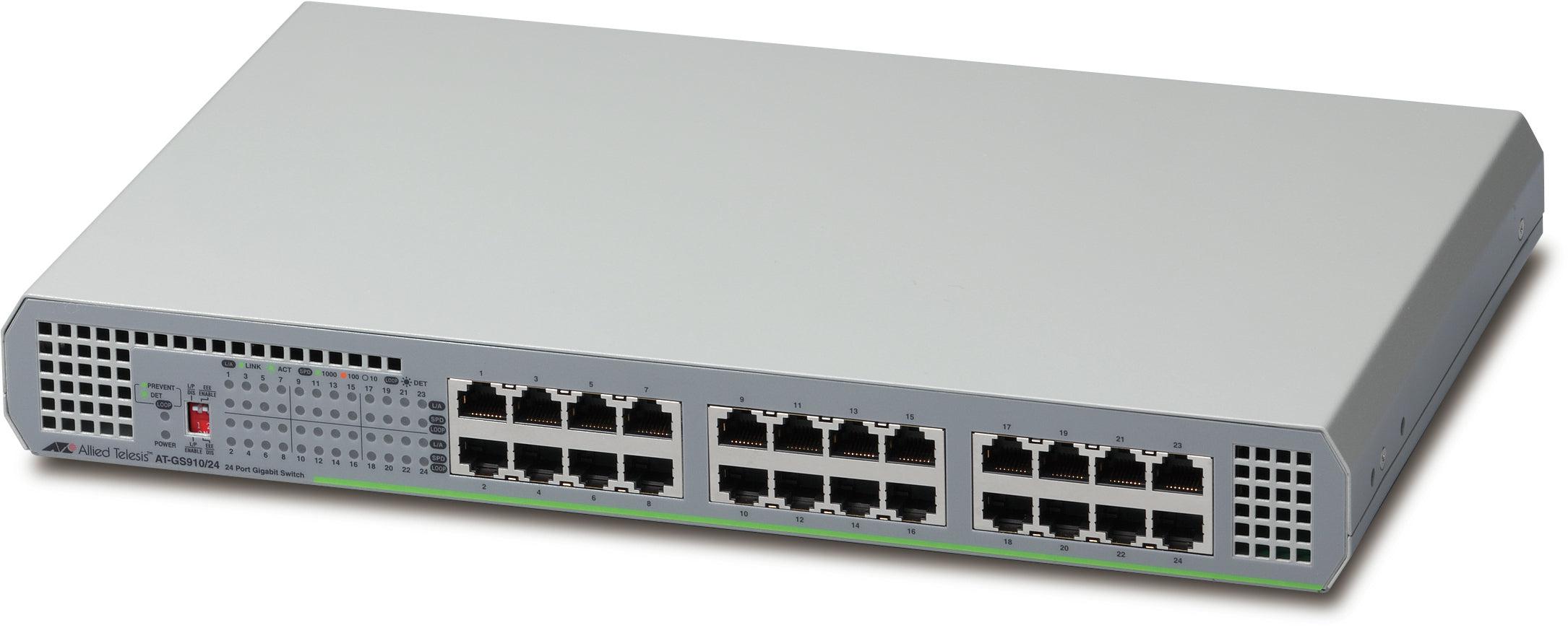 Allied Telesis 24 Port 10/100/1000T Unmanaged 1GB Switch with Internal PSU AT-GS910/24-10