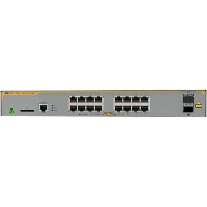 Allied Telesis L3 Switch with 16 x 10/100/1000T Ports and 1 x 100/1000X SFP Port AT-X230L-17GT-10