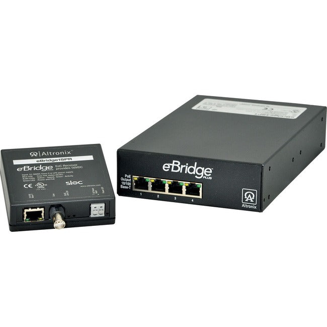 Altronix EoC Receiver and PoE/PoE+ EoC Transceiver Switch (Kit) EBRIDGE4SK