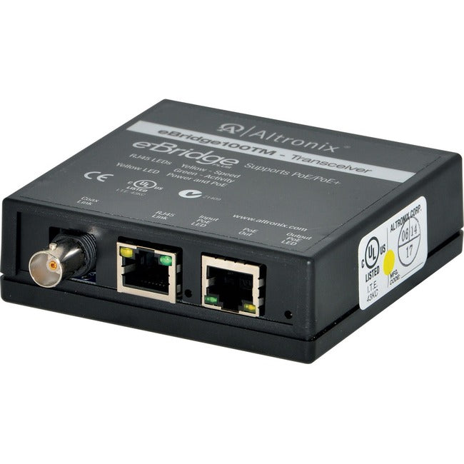 Altronix IP and PoE/PoE+ over Coax Hardened Transceiver EBRIDGE100TM
