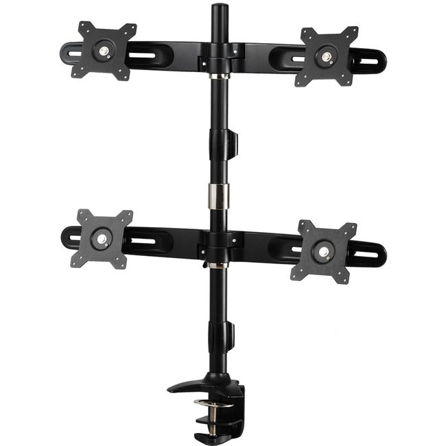 Amer Mounts Clamp Based Quad Monitor Mount For Four 15"-24" Lcd/Led Flat Panel Screens