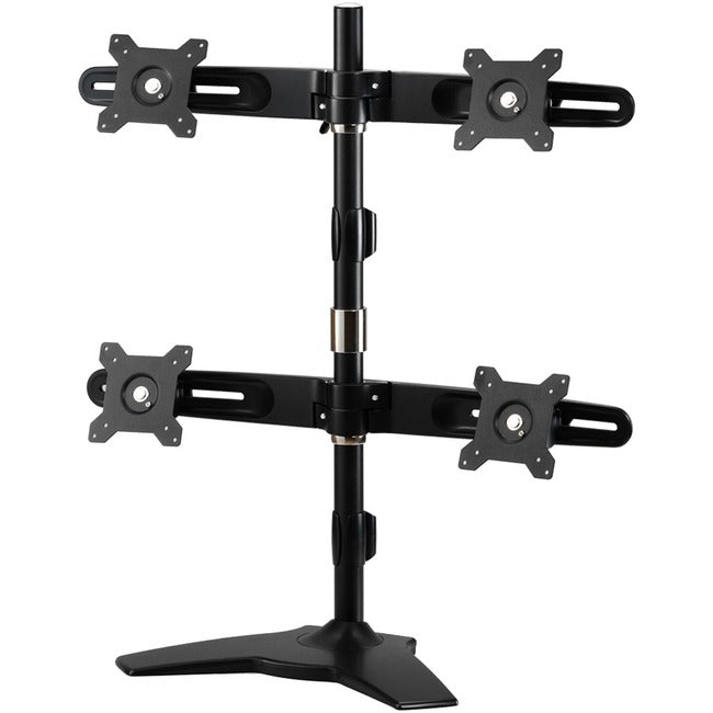 Amer Mounts Stand Based Quad Monitor Mount For Four 15"-24" Lcd/Led Flat Panel Screens