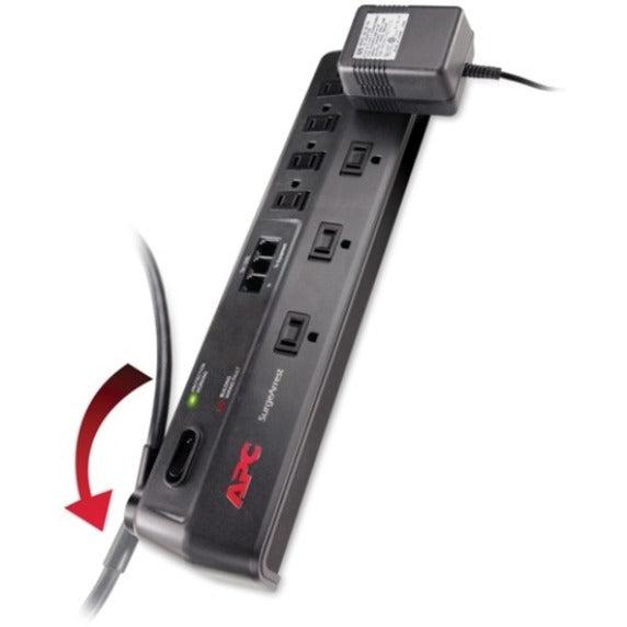 Apc Home/Office Surgearrest 8 Outlets With Tel2/Splitter Jacks, 120V Black 8 Ac Outlet(S) 1.83 M