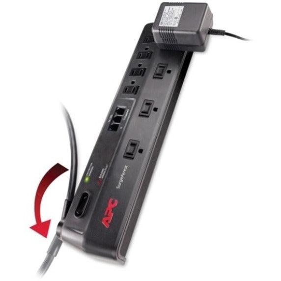 Apc Home/Office Surgearrest 8 Outlets With Tel2/Splitter Jacks, 120V Black 8 Ac Outlet(S) 1.83 M