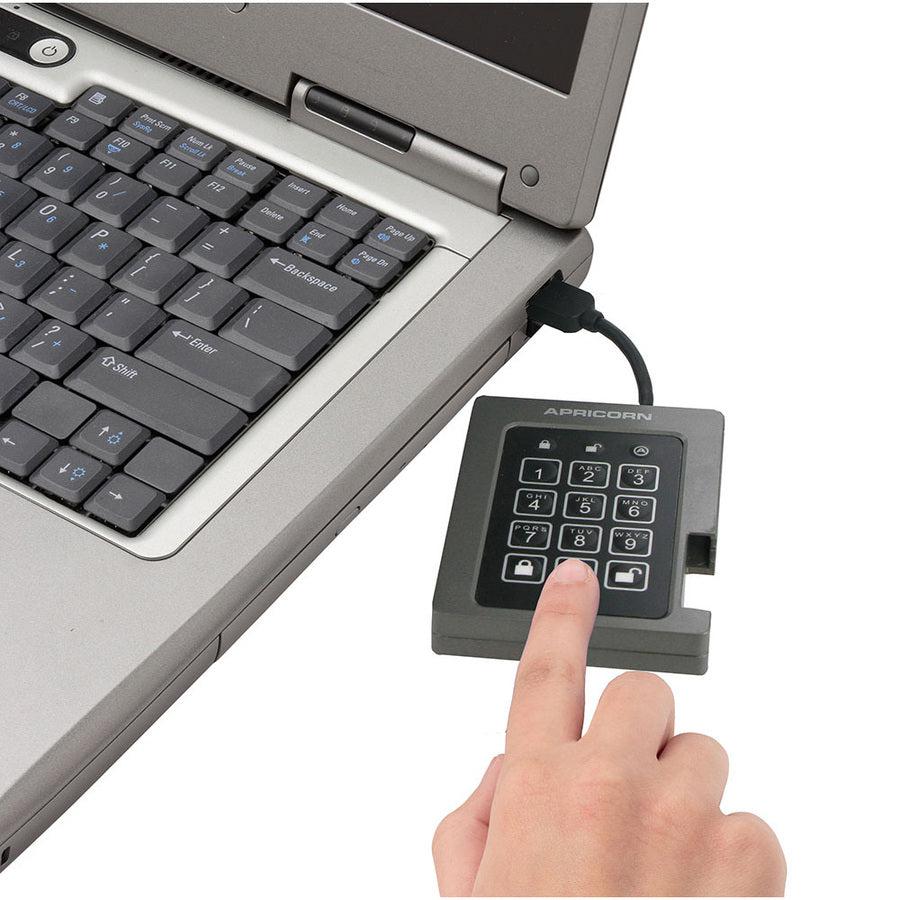 Apricorn Aegis Padlock ASSD-3PL256-1TBF 1 TB Solid State Drive - 2.5 Internal - Black - TAA Compliant"