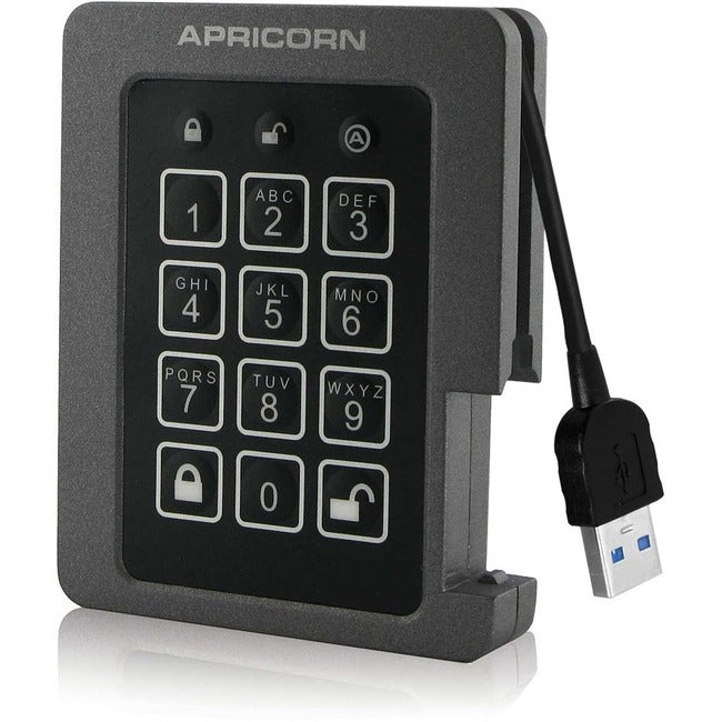 Apricorn Aegis Padlock ASSD-3PL256-2TBF 2 TB Solid State Drive - 2.5 Internal - Black - TAA Compliant"