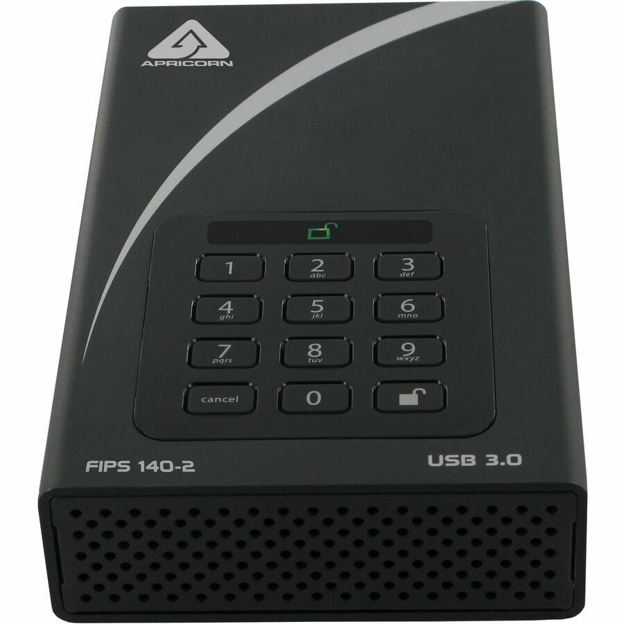 Apricorn Aegis Padlock DT FIPS ADT-3PL256F-10TB 10 TB Desktop Hard Drive - 3.5 External - Black - TAA Compliant"