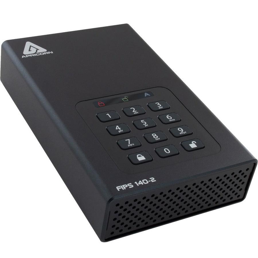 Apricorn Aegis Padlock DT FIPS ADT-3PL256F-18TB 18 TB Desktop Hard Drive - External - Black - TAA Compliant