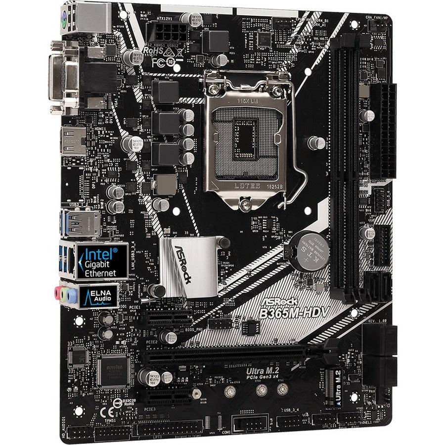 Asrock B365M-Hdv Lga1151/ Intel B365/ Ddr4/ Sata3&Usb3.1/ M.2/ A&Gbe/ Microatx Motherboard