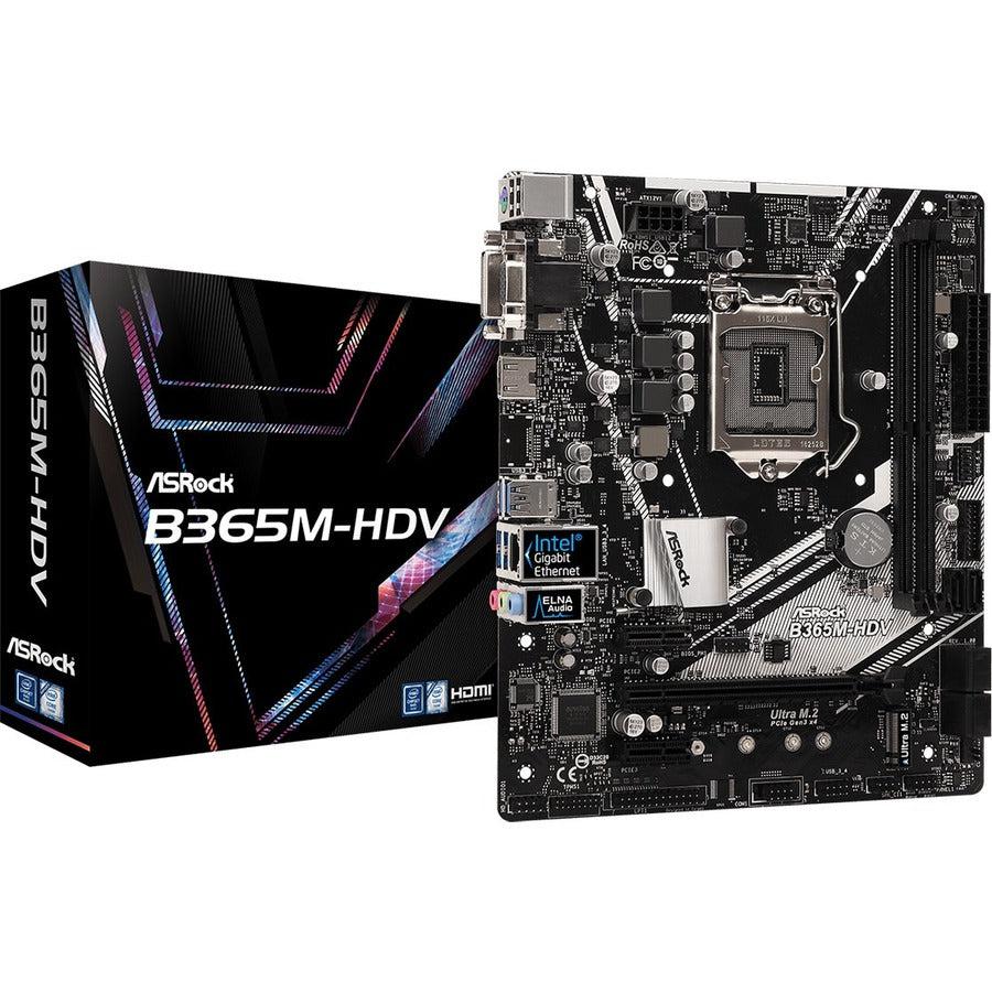 Asrock B365M-Hdv Lga1151/ Intel B365/ Ddr4/ Sata3&Usb3.1/ M.2/ A&Gbe/ Microatx Motherboard