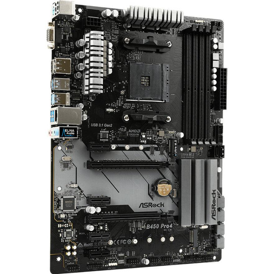 Asrock B450 Pro4 Am4 Amd Promontory B450 Sata 6Gb/S Atx Amd Motherboard