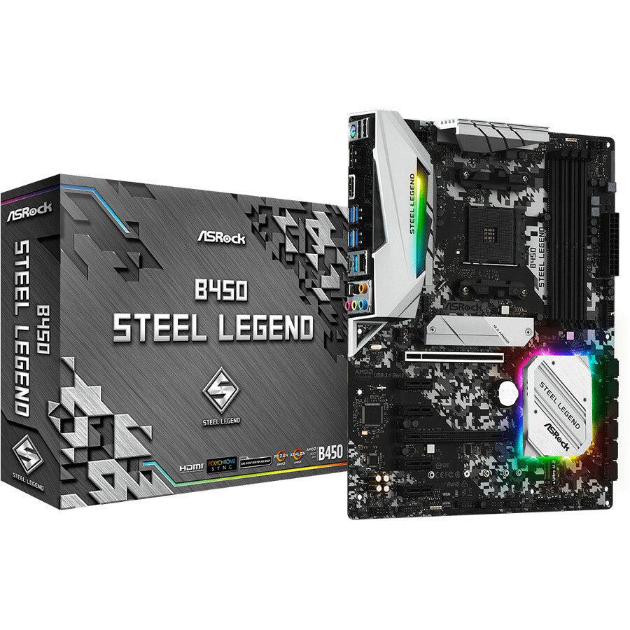 Asrock B450 Steel Legend Am4 Amd Promontory B450 Sata 6Gb/S Atx Amd Motherboard
