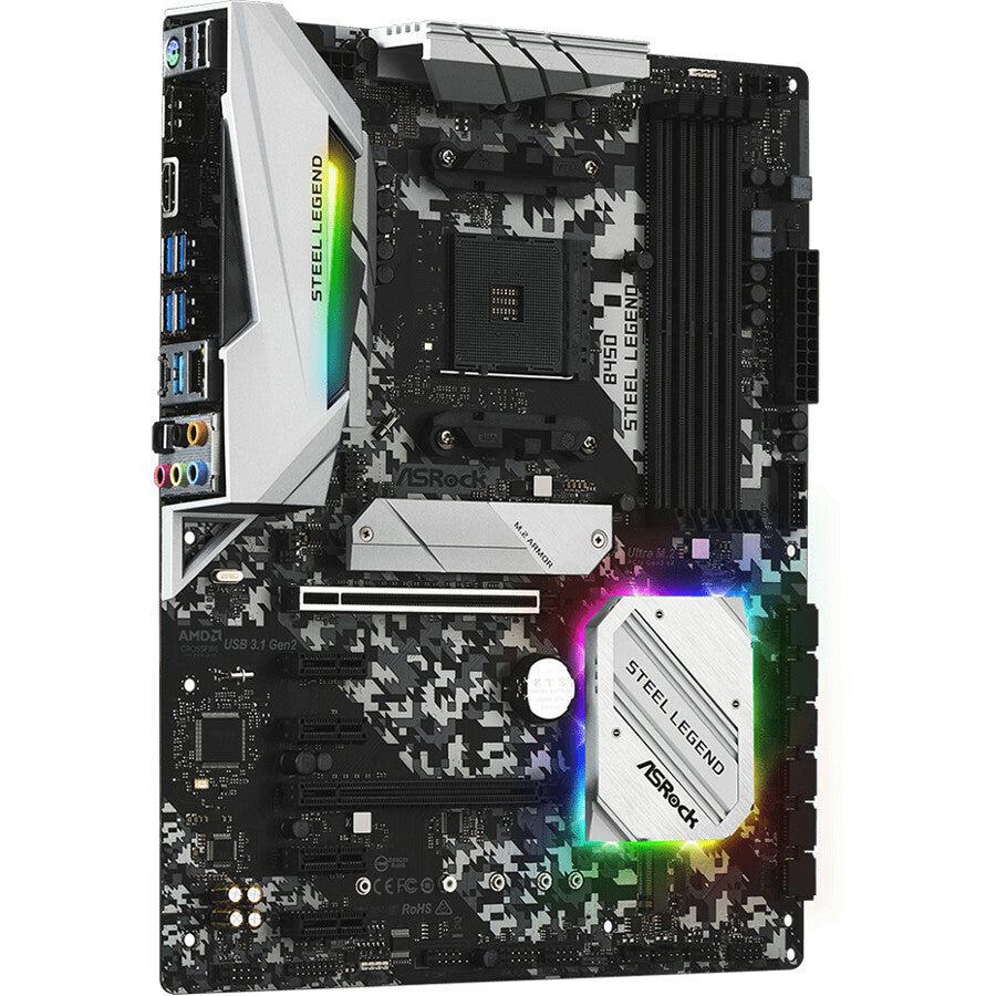 Asrock B450 Steel Legend Am4 Amd Promontory B450 Sata 6Gb/S Atx Amd Motherboard