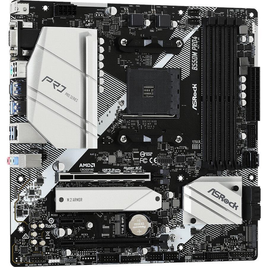 Asrock B550M Pro4 Socket Am4/ Amd B550/ Ddr4/ Quad Crossfirex/ Sata3&Usb3.2/ M.2/ Micro Atx Motherboard