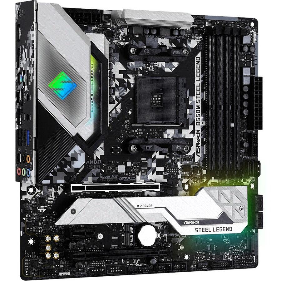 Asrock B550M Steel Legend Socket Am4/ Amd B550/ Ddr4/ Quad Crossfirex/ Sata3&Usb3.2/ M.2/ Micro Atx Motherboard