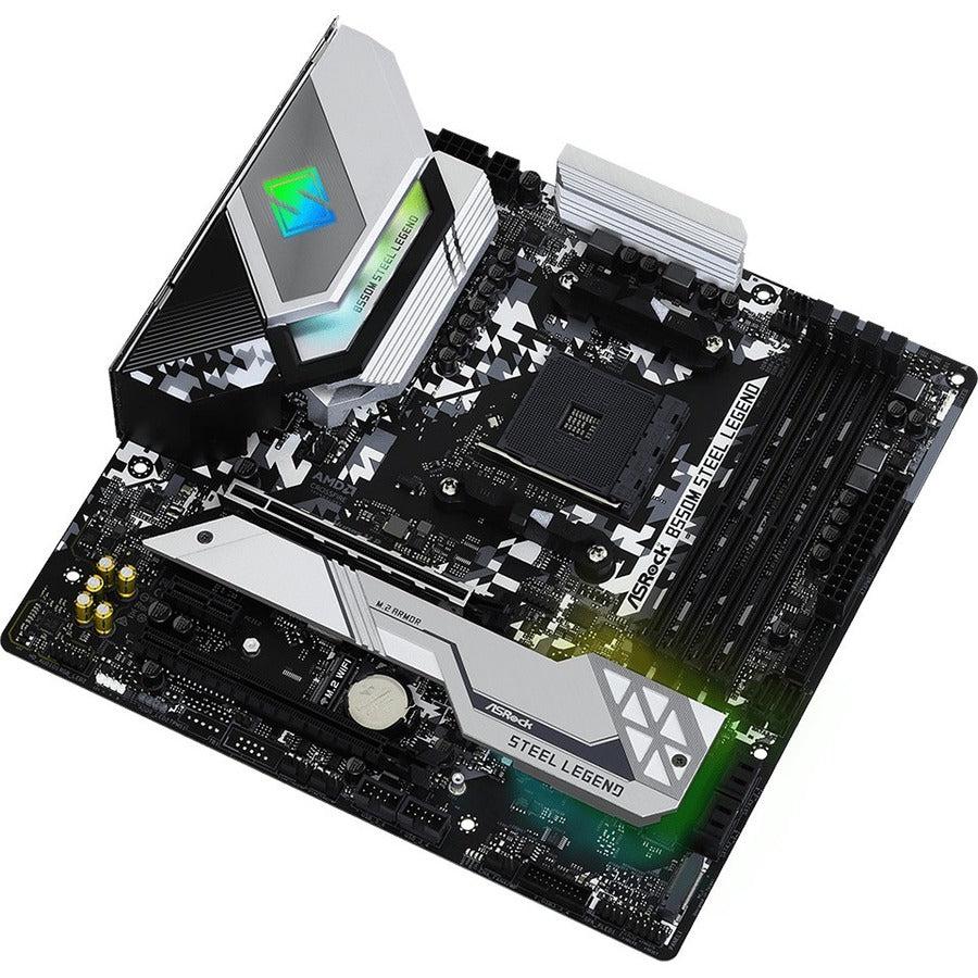 Asrock B550M Steel Legend Socket Am4/ Amd B550/ Ddr4/ Quad Crossfirex/ Sata3&Usb3.2/ M.2/ Micro Atx Motherboard