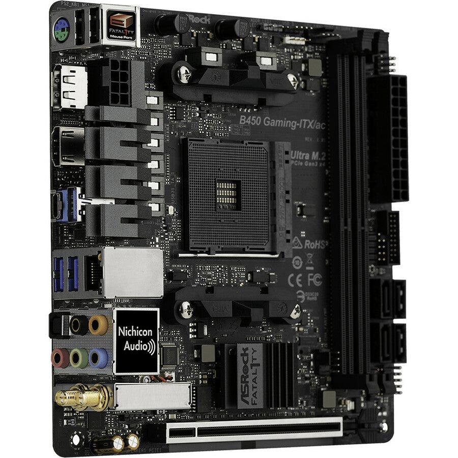 Asrock Fatal1Ty B450 Gaming-Itx/Ac Am4 Amd Promontory B450 Sata 6Gb/S Mini Itx Amd Motherboard