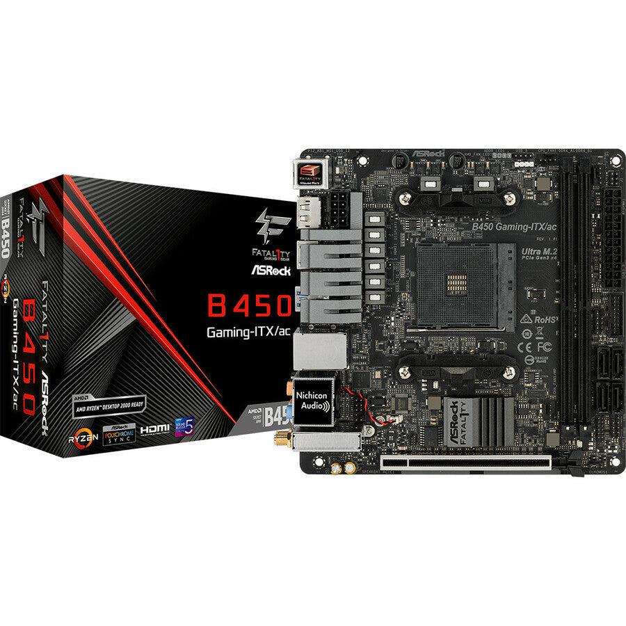Asrock Fatal1Ty B450 Gaming-Itx/Ac Am4 Amd Promontory B450 Sata 6Gb/S Mini Itx Amd Motherboard