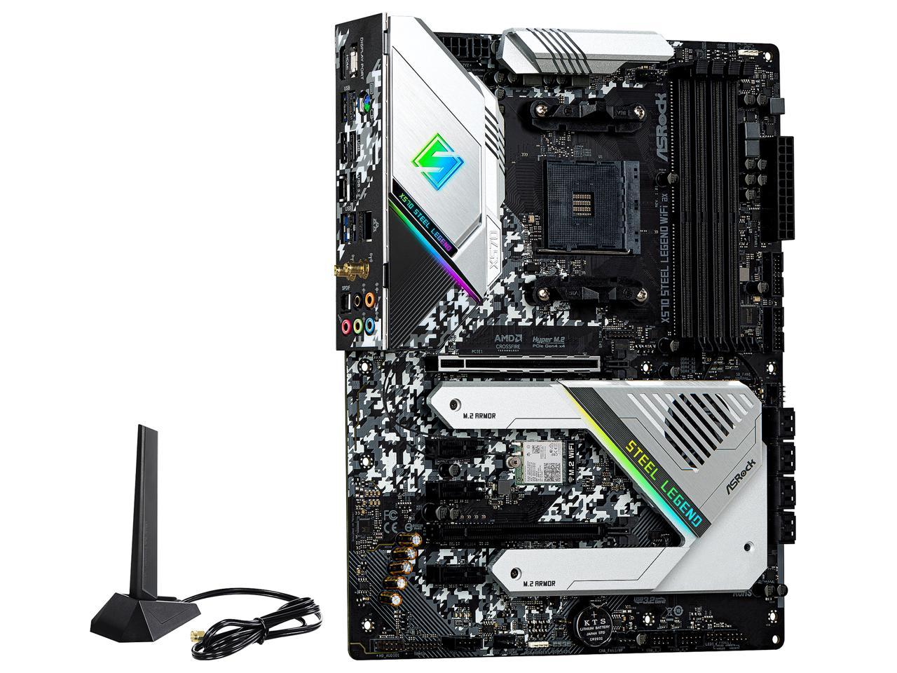 Asrock X570 Steel Legend Wifi Ax Am4 Amd X570 Sata 6Gb/S Atx Amd Motherboard