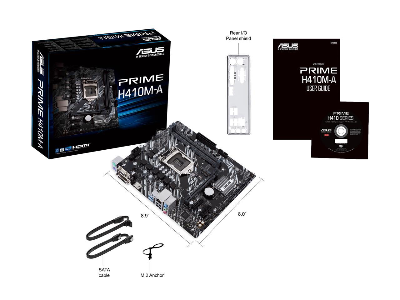 Asus Prime H410M-A/Csm Lga1200/ Intel H410/ Ddr4/ Sata3&Usb3.2/ M.2/ Matx Motherboard