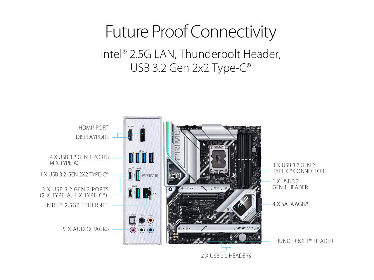 Asus Prime Z690-A Socket Lga1700/ Intel Z690/ Ddr5/ Sata3&Usb3.2/ M.2/ Atx Motherboard
