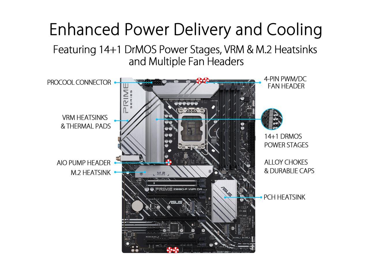 Asus Prime Z690-P Wifi D4 Socket Lga1700/ Intel Z690/ Ddr4/ Wifi & Bluetooth/ Sata3&Usb3.2/ M.2/ Atx Motherboard