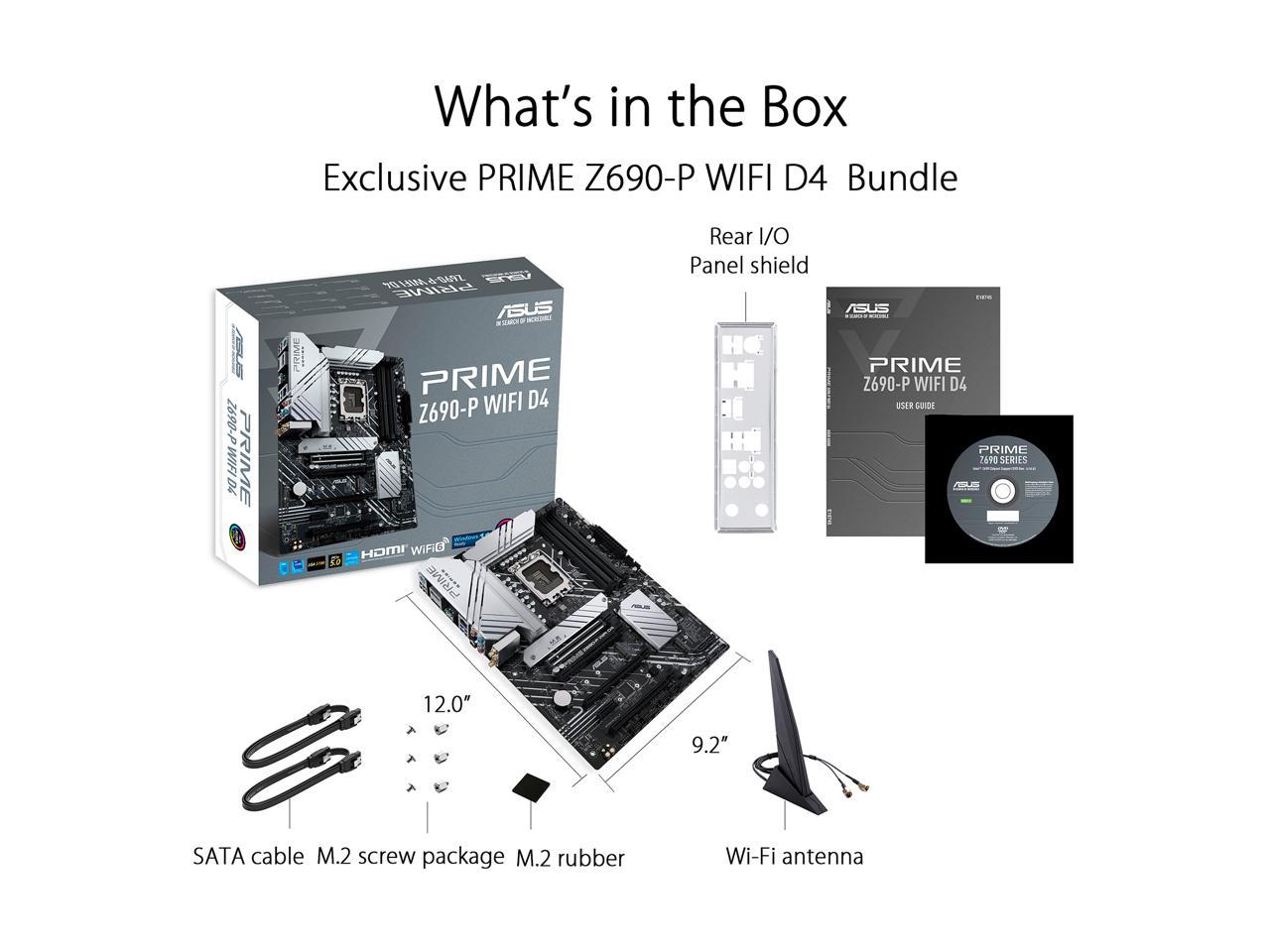 Asus Prime Z690-P Wifi D4 Socket Lga1700/ Intel Z690/ Ddr4/ Wifi & Bluetooth/ Sata3&Usb3.2/ M.2/ Atx Motherboard