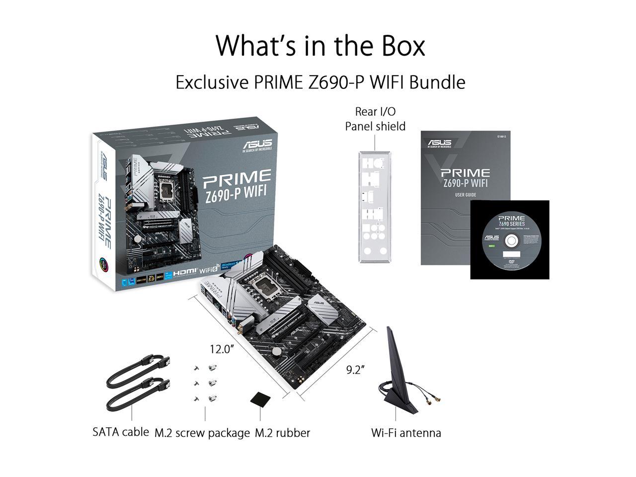 Asus Prime Z690-P Wifi Socket Lga1700/ Intel Z690/ Ddr5/ Wifi & Bluetooth/ Sata3&Usb3.2/ M.2/ Atx Motherboard