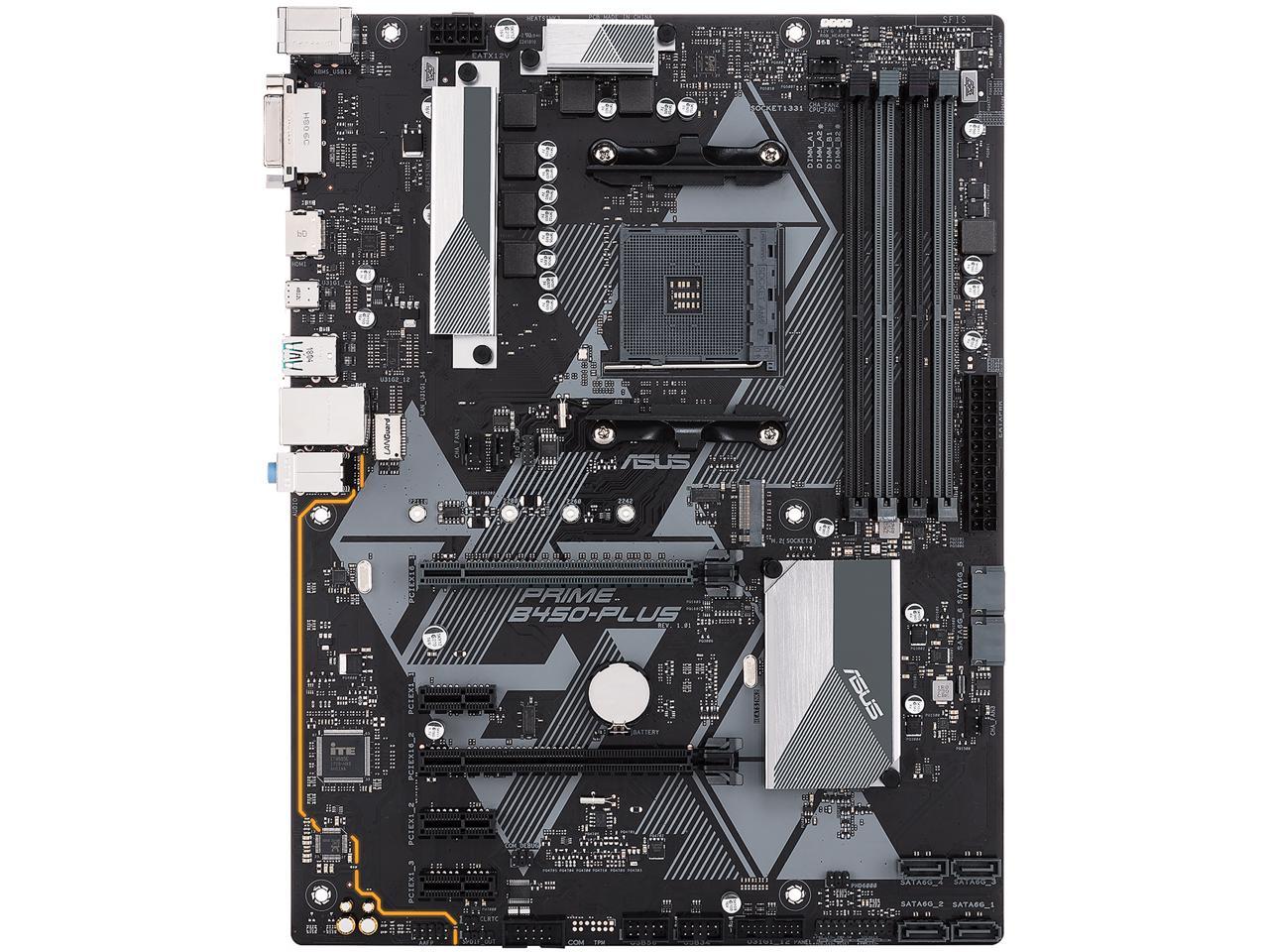 Asus Prime B450-Plus Am4 Amd B450 Sata 6Gb/S Usb 3.1 Hdmi Atx Amd Motherboard