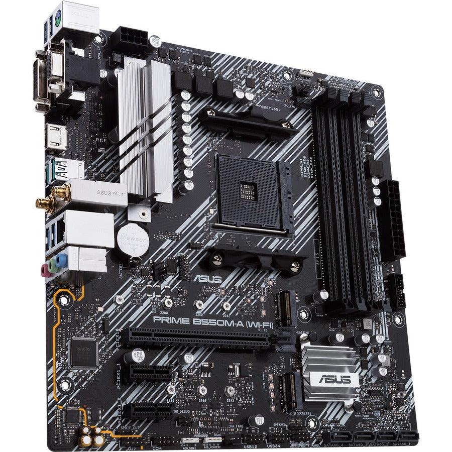 Asus Prime B550M-A (WI-FI) Desktop Motherboard - AMD B550 Chipset - Socket AM4 - Micro ATX