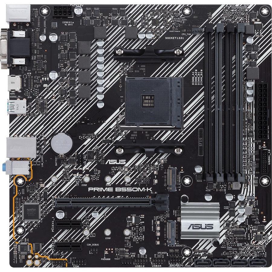 Asus Prime B550M-K Desktop Motherboard - AMD B550 Chipset - Socket AM4 - Micro ATX