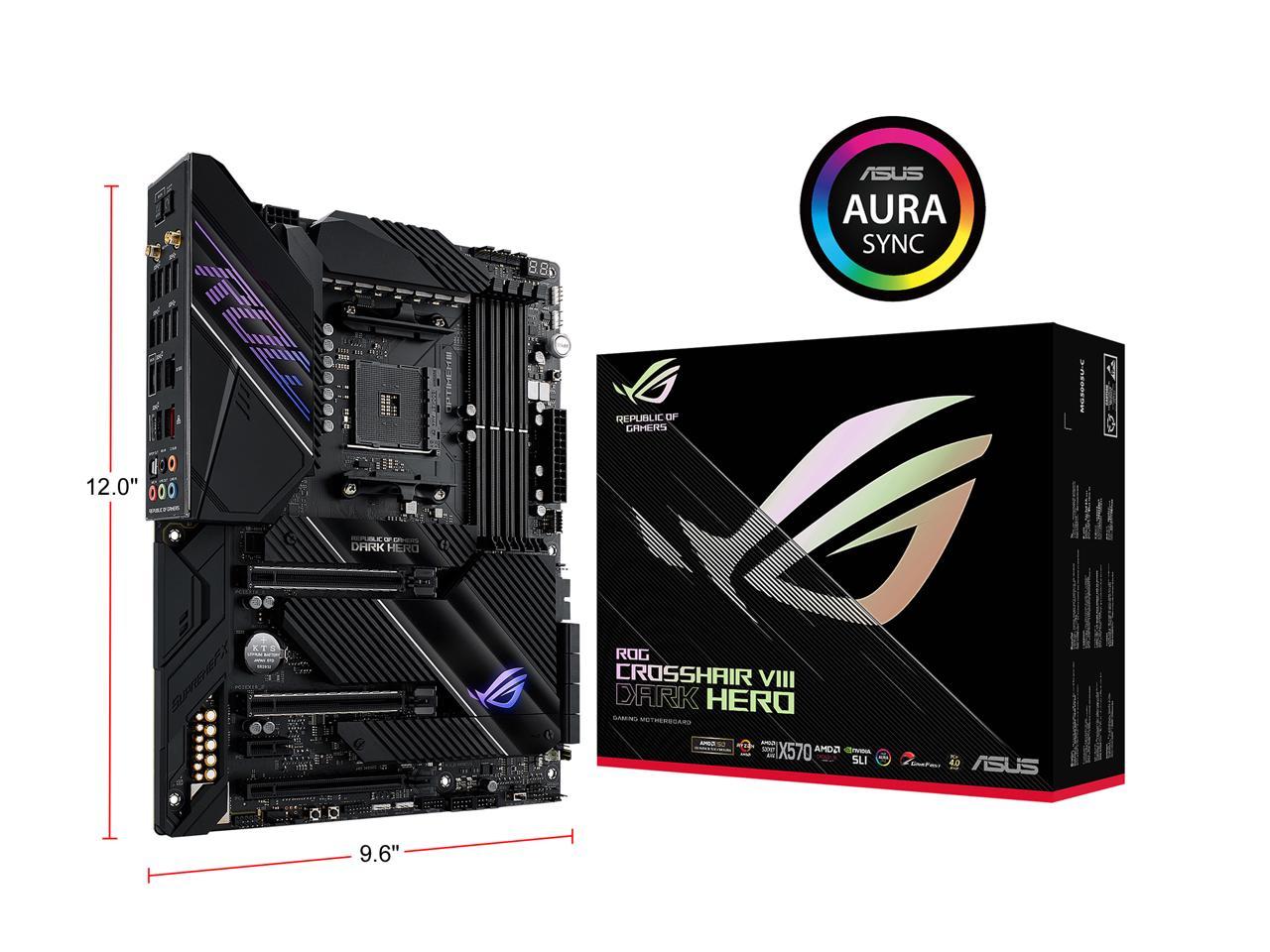 Asus Rog Crosshair Viii Dark Hero Socket Am4/ Amd X570/ Ddr4/ 2-Way Crossfirex & 2-Way Sli/ Sata3&Usb3.2/ M.2/ Wifi/ Bluetooth/ Atx Motherboard