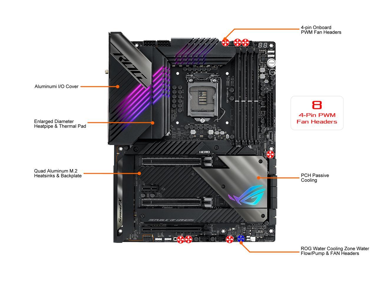Asus Rog Maximus Xiii Hero Lga1200/ Intel Z590/ Ddr4/ 2-Way Sli/ Sata3&Usb3.2/ M.2/ Wifi/ Bluetooth/ Atx Motherboard