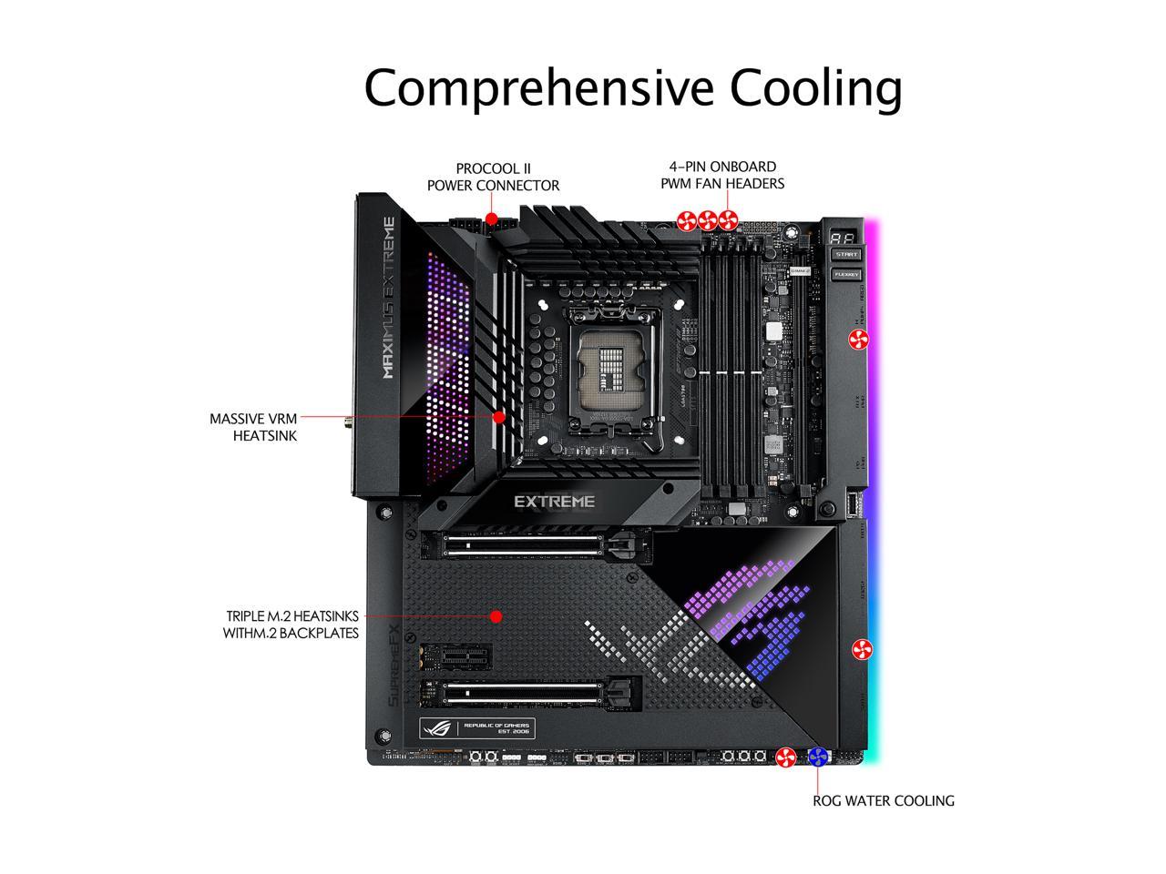 Asus Rog Maximus Z690 Extreme Lga1700/ Intel Z690/ Ddr5/ Wifi/ Sata3&Usb3.2/ M.2/ E-Atx Motherboard