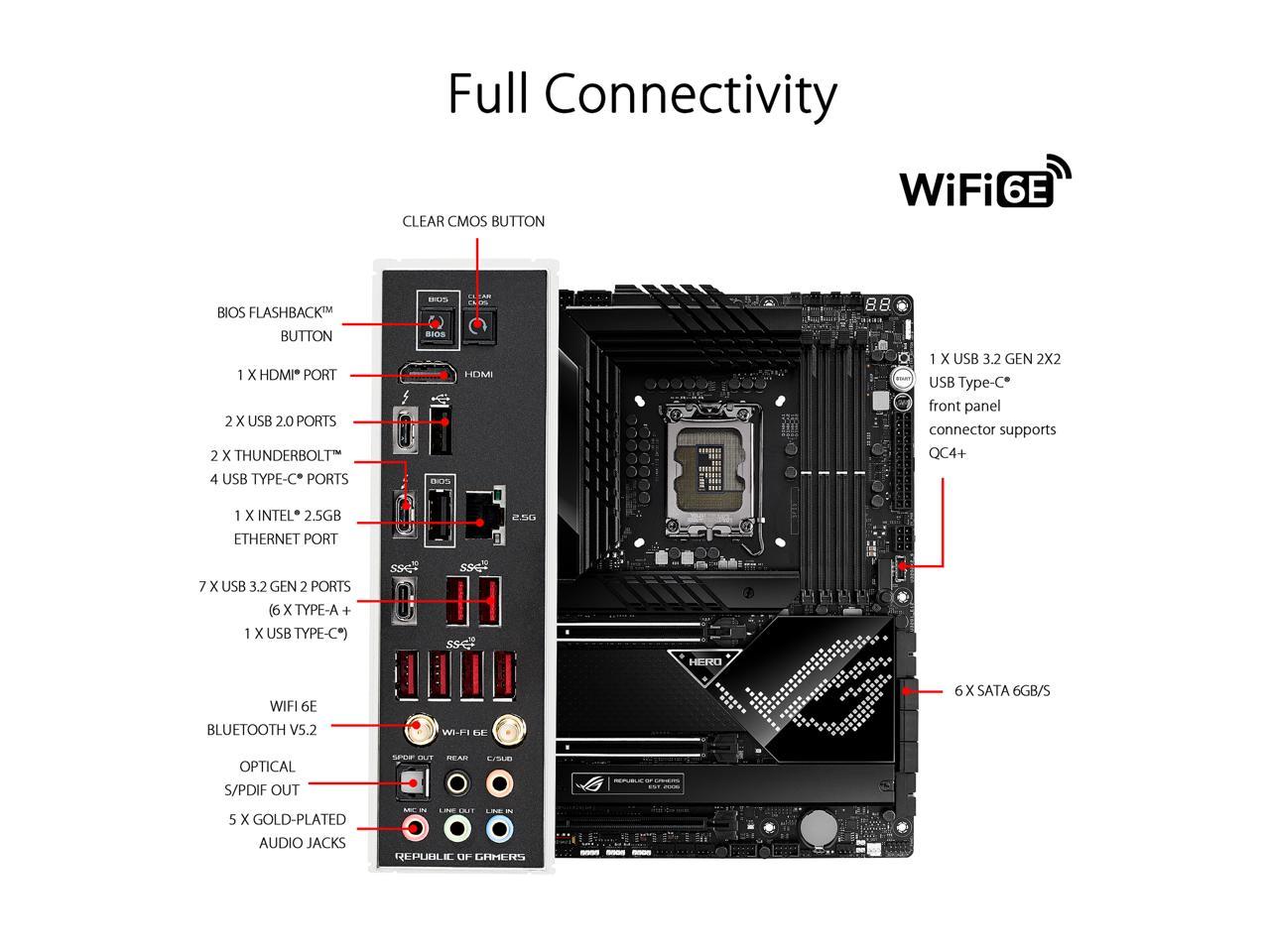Asus Rog Maximus Z690 Hero Lga1700/ Intel Z690/ Ddr5/ Wifi & Bluetooth/ Sata3&Usb3.2/ M.2/ Atx Motherboard