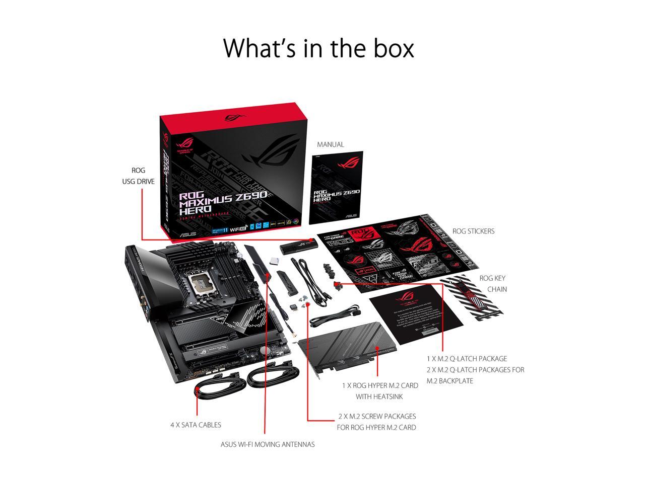 Asus Rog Maximus Z690 Hero Lga1700/ Intel Z690/ Ddr5/ Wifi & Bluetooth/ Sata3&Usb3.2/ M.2/ Atx Motherboard