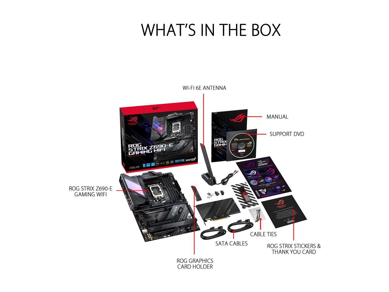 Asus Rog Strix Z690-E Gaming Wifi Lga1700/ Intel Z690/ Ddr5/ Wifi & Bluetooth/ Sata3&Usb3.2/ M.2/ Atx Motherboard