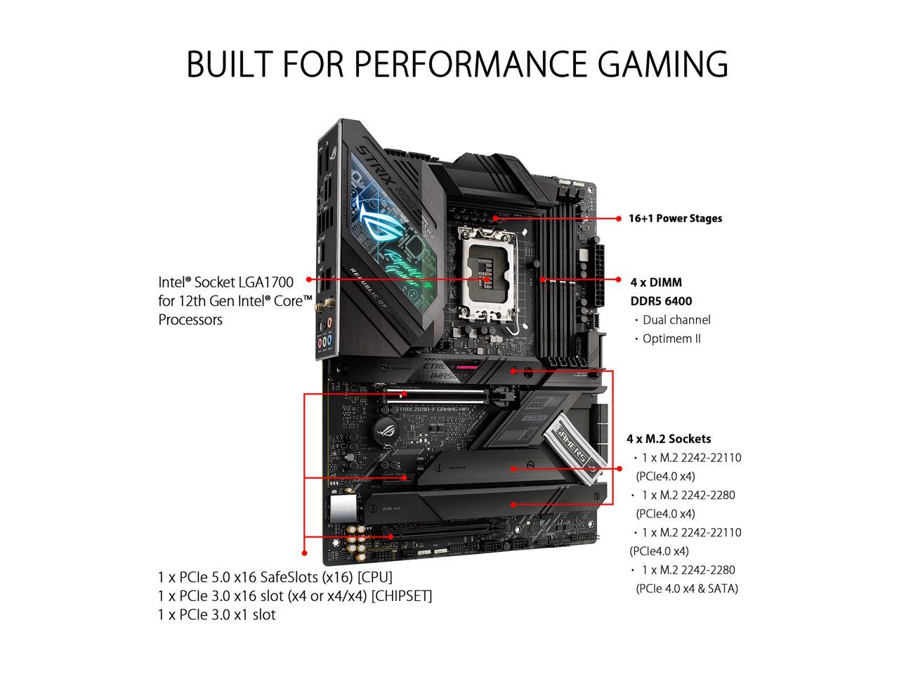 Asus Rog Strix Z690-F Gaming Wifi Lga1700/ Intel Z690/ Ddr5/ Wifi & Bluetooth/ Sata3&Usb3.2/ M.2/ Atx Motherboard