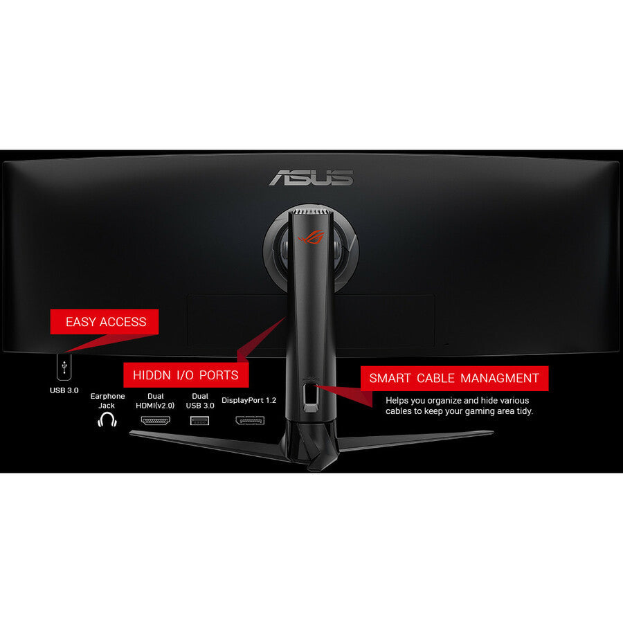 Asus ROG Strix XG49VQ 49 Class Double Full HD (DFHD) Curved Screen Gaming LCD Monitor - 32:9 - Black"