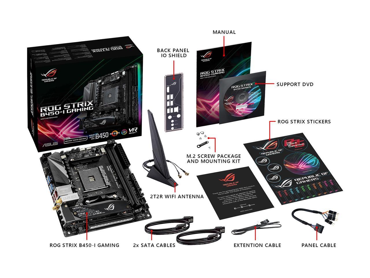 Asus Rog Strix B450-I Gaming Am4 Amd B450 Sata 6Gb/S Usb 3.1 Hdmi Mini Itx Amd Motherboard