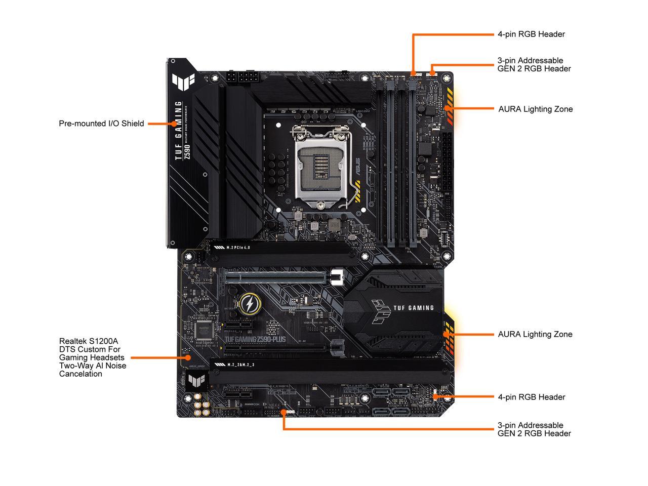 Asus Tuf Gaming Z590-Plus Socket Lga1200/ Intel Z590/ Ddr4/ Sata3&Usb3.2/ M.2/ Atx Motherboard