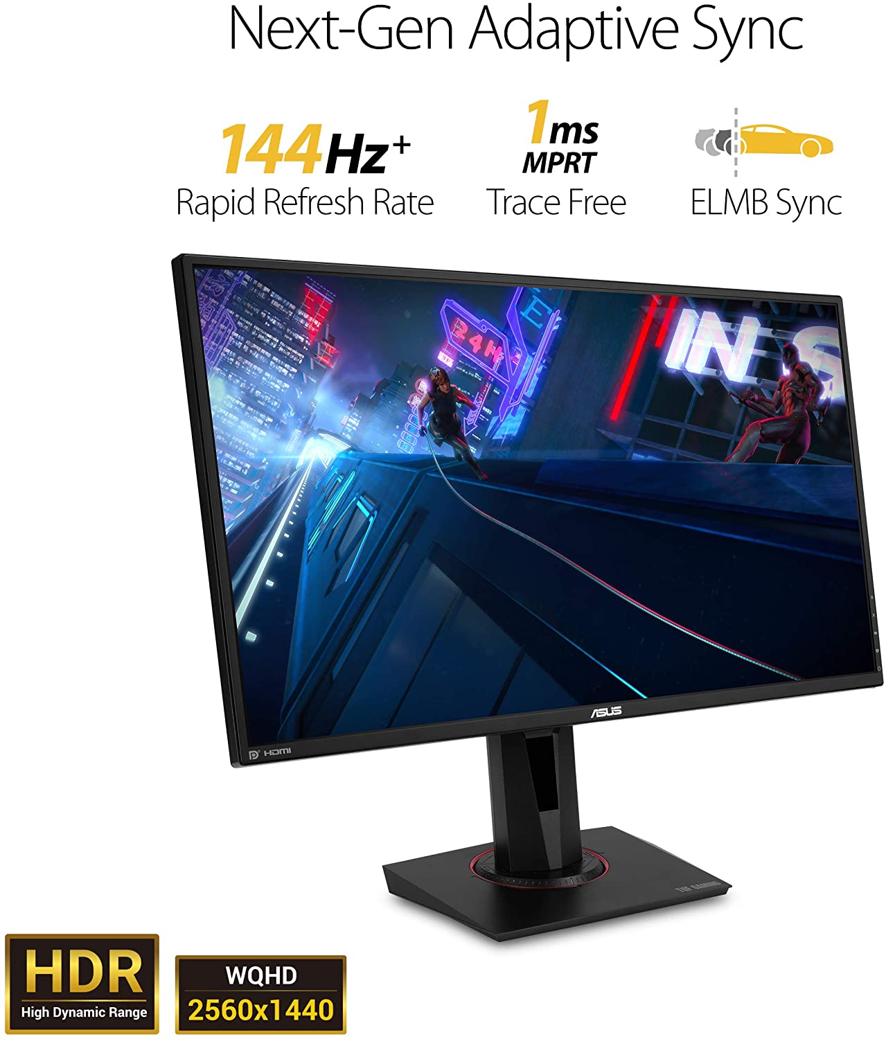 Asus Tuf Gaming Vg27Aq 27” Monitor, 1440P Wqhd (2560 X 1440), Ips, G-Sync Compatible