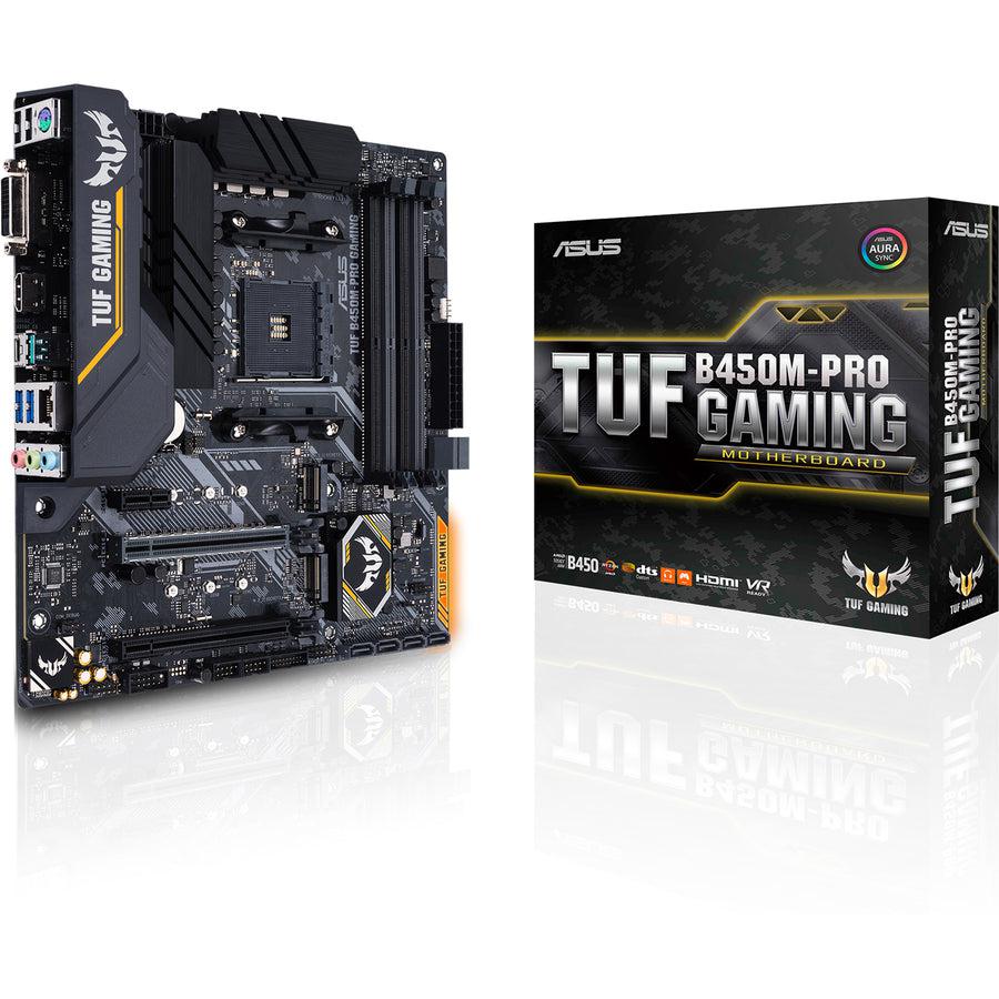 Asus Tuf B450M-Pro Gaming Amd Ryzen 3 Am4 Ddr4, Hdmi, Dual M.2, Usb 3.1 Gen 2 And Aura Sync Rgb Led Lighting Micro-Atx Motherboard