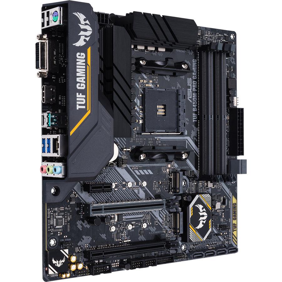 Asus Tuf B450M-Pro Gaming Amd Ryzen 3 Am4 Ddr4, Hdmi, Dual M.2, Usb 3.1 Gen 2 And Aura Sync Rgb Led Lighting Micro-Atx Motherboard