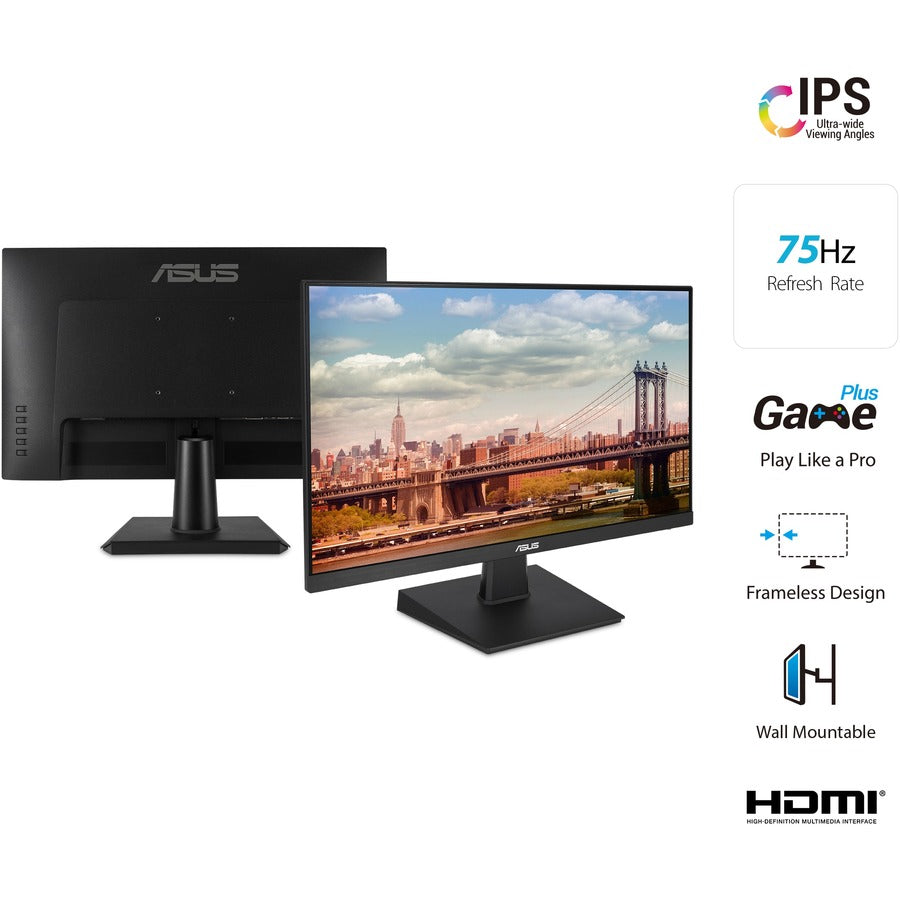 Asus VA24EHE 24 Class Full HD Gaming LCD Monitor - 16:9 - Black"