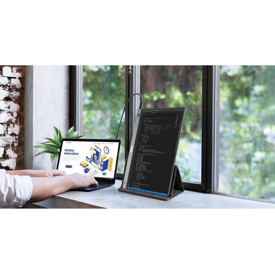 Asus ZenScreen MB16AH 16 Class Full HD LCD Monitor - 16:9 - Dark Gray"