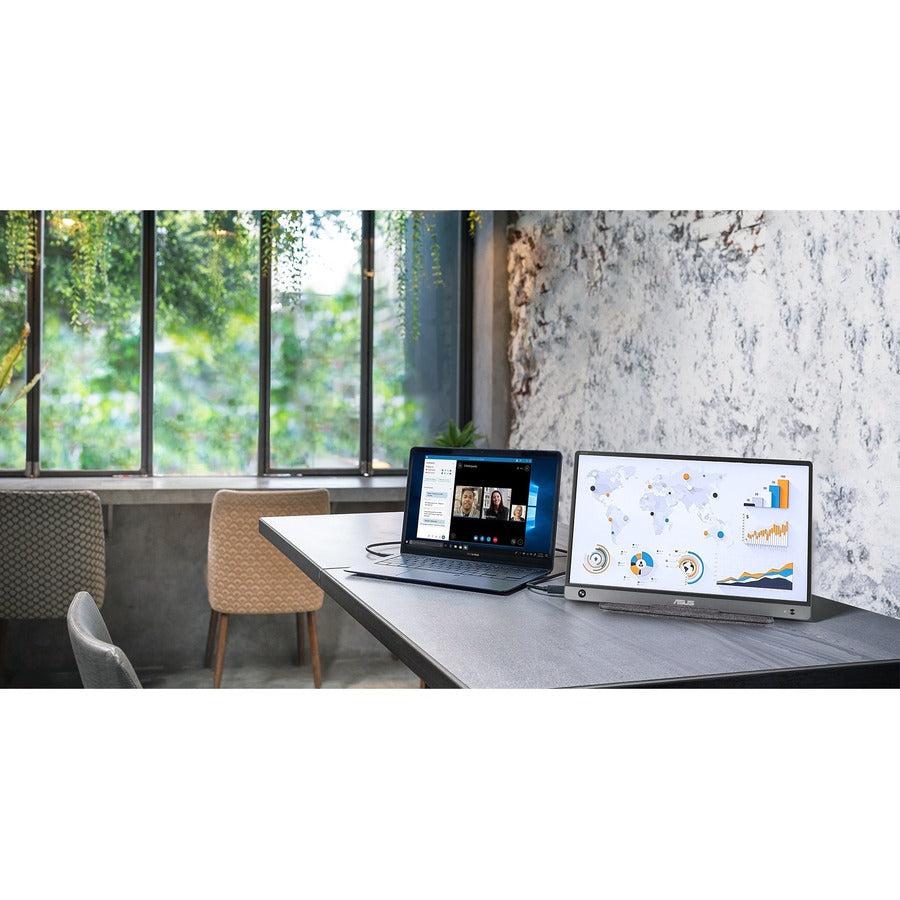 Asus ZenScreen MB16AH 16 Class Full HD LCD Monitor - 16:9 - Dark Gray"